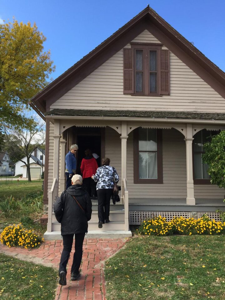 Women's Group enters Willa Cather's house in Red Cloud, NE.